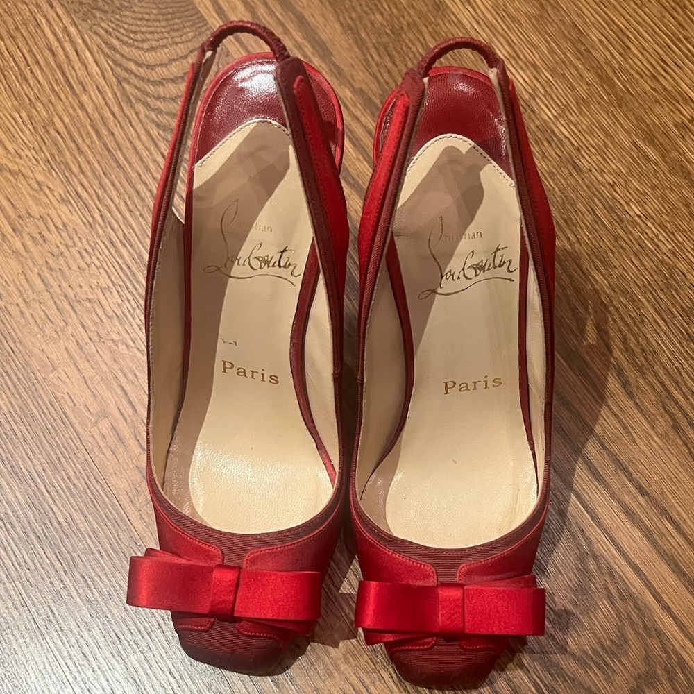Christian Louboutin Elegant Red Bow Heels